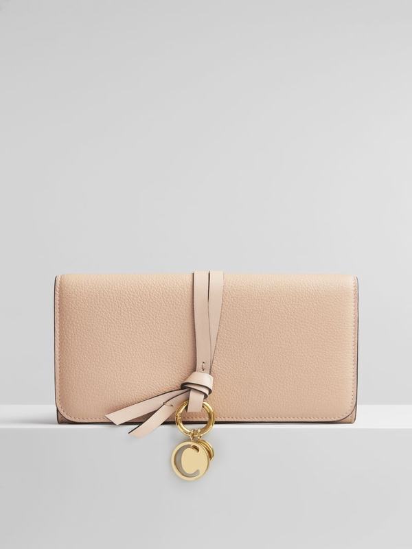 Chloé Carteras Mujer Alphabet Beige Calfskin PEOI45067